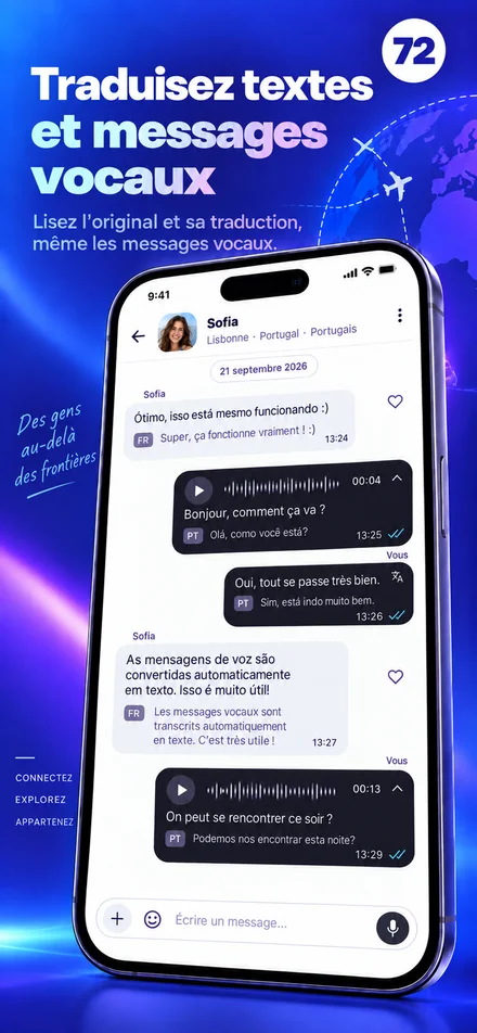 Lisez et écoutez les messages texte et vocaux dans votre langue