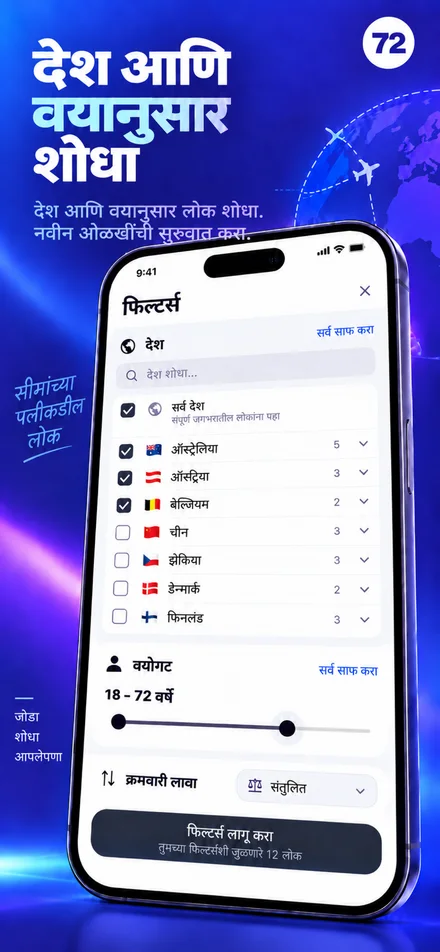 देश आणि वयाच्या पसंतीनुसार शोध वैयक्तिक करा