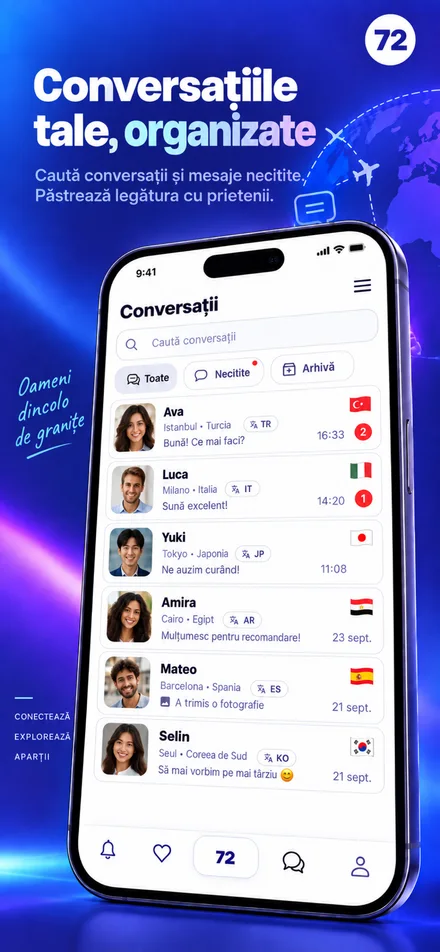 Găsește conversațiile și gestionează mesajele necitite și arhiva