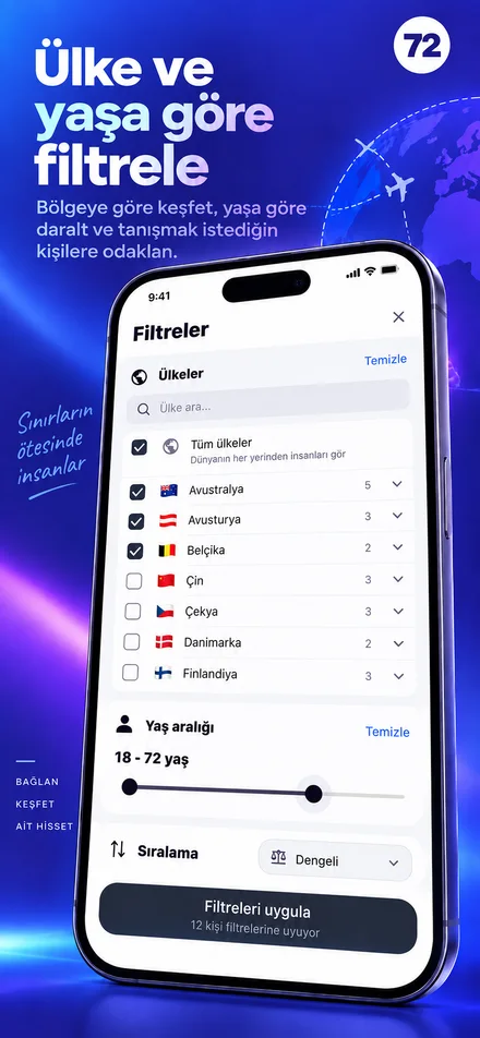 Ülke ve yaş tercihleriyle keşfini kişiselleştir